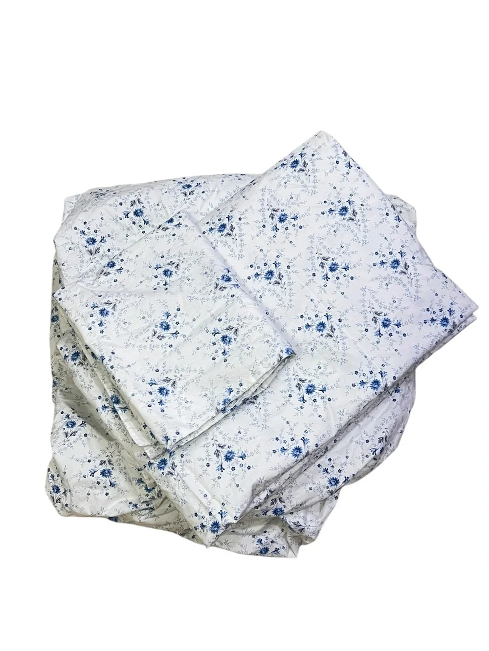Lauren Ralph Lauren Blue White Ditzy Ditsy Floral Sheet Set Twin 100% Cotton